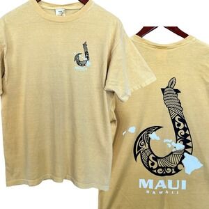 Maui Hawaii Tshirt Adult Medium Gold Black Tourist Beach Active Chromazone